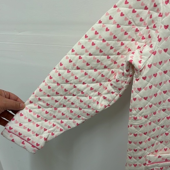 Vintage 100% Cotton Quilted Heart Patterned Long Sleeve Girl's Housecoat‎ Robe - Picture 5 of 7